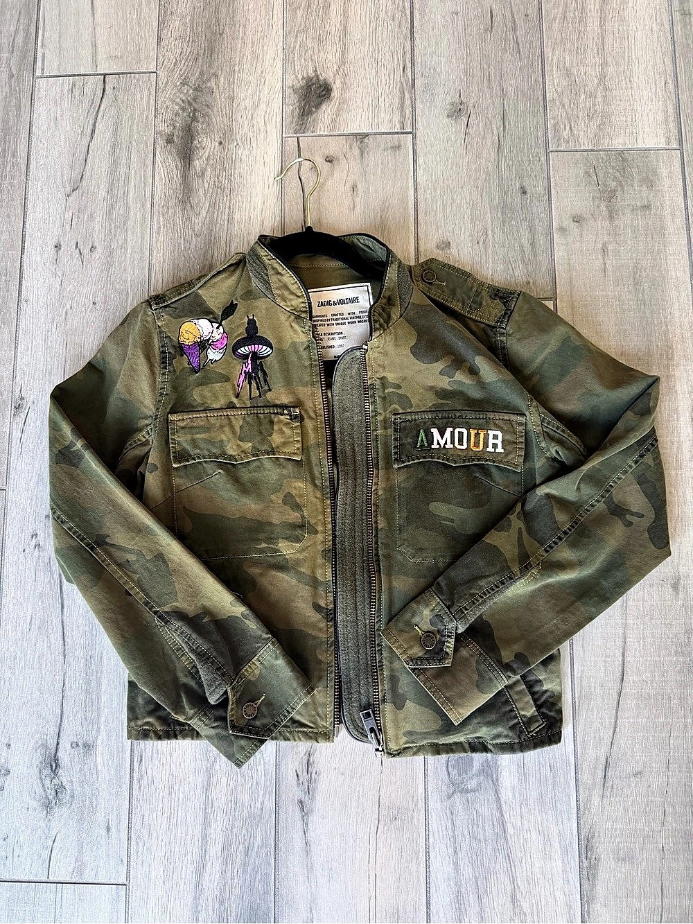 Zadig & Voltaire Kavys Camou Brode Jacket Camo Utility Jacket
